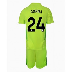 Manchester United Andre Onana #24 Målvakt Borta Kläder Barn 2024-25 Kortärmad (+ Korta byxor)